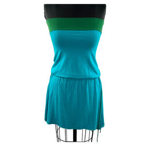 Anthropologie CAROLINA K Blue Green Halter Flowy Dress S M Small Medium